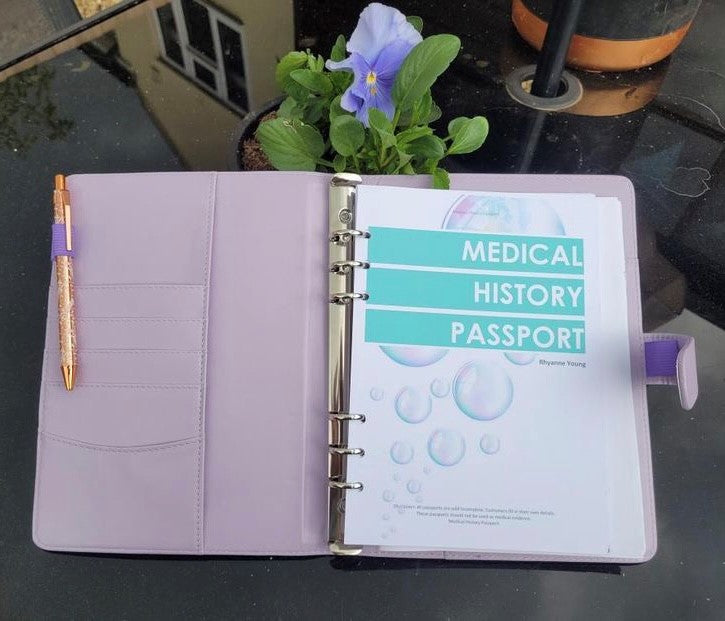 Catheter Medical History Passport - Coloured Cover