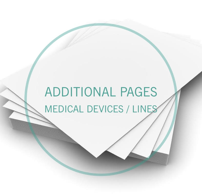Medical Devices / Lines - 'Mini Additional Pages