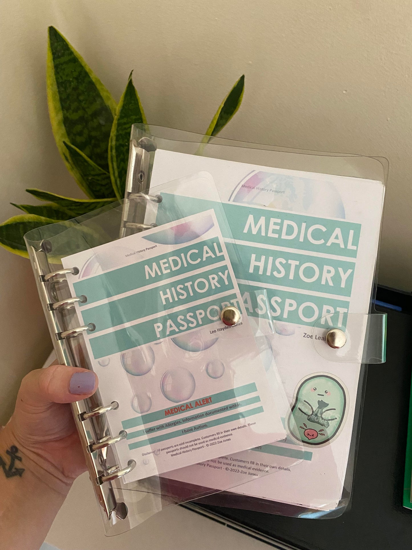 Catheter 'Mini' Medical History Passport - Clear Cover