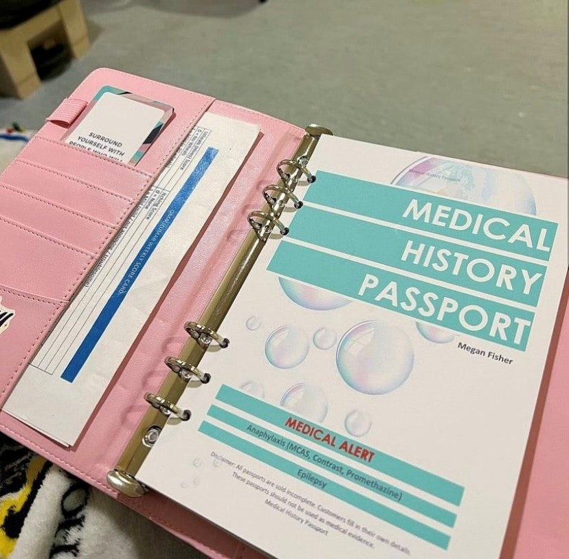 Feeding Tube Medical History Passport - Coloured Cover